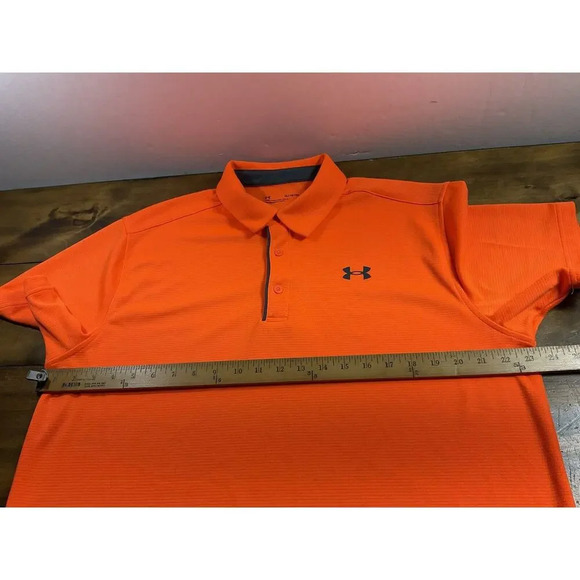 Under Armour Loose Fit Men's Neon Orange Polo Size XL - Picture 6 of 8